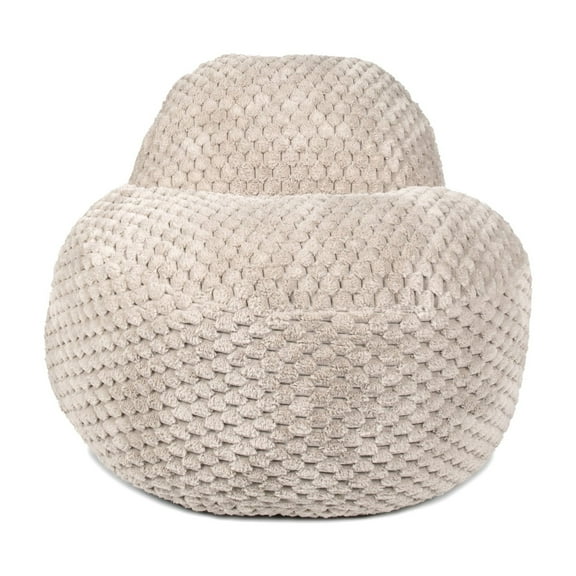 Big Joe Chilloway Foam Filled Structured Bean Bag Chair Lounger, Vanilla Latte Honeycomb