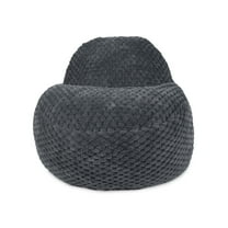 Big Joe Chilloway Foam Filled Structured Bean Bag Chair Lounger, Charcoal Honeycomb