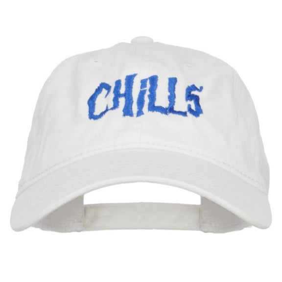 Chills Embroidered Washed Cap - White OSFM