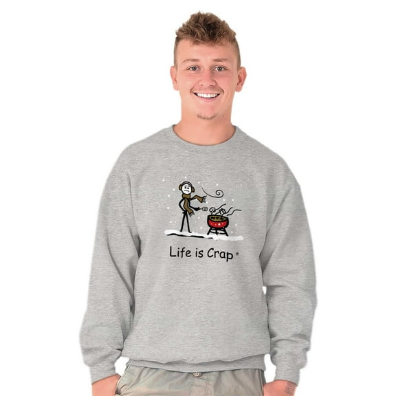 Chilly BBQ Grilling Windy Winter Men's Crewneck Sweatshirt Brisco Brands S