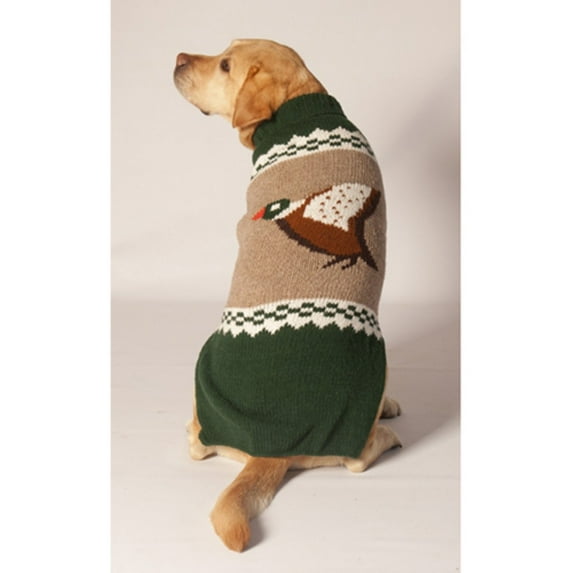 Chilly Dog Mallard Dog Sweater - Green / Tan