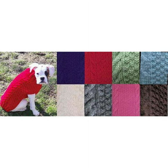Chilly Dog CLLD-05-200805 Handmade Cable Knit Wool Dog Sweater, Pink - 3XL