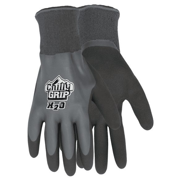 Chilly Grip Red Steer A325 H2O Waterproof Thermal Insulated Gloves, Gray, Snug-Fit Wrist, Textured Palm, Size Large