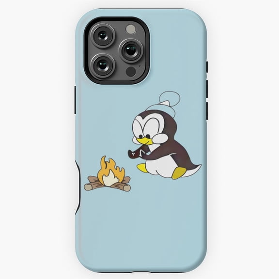 Chilly Penguin Campfire Fun Phone Case for iPhone 11 12 13 14 15 16 17 Pro Max