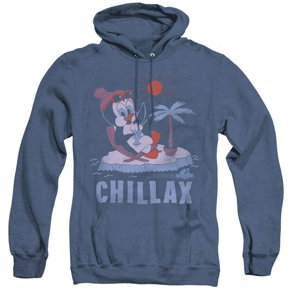 Chilly Willy Chillax Adult Heather Hoodie Sweatshirt Royal Royal Blue