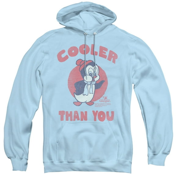 Chilly Willy Cooler Than You Adult Pullover Hoodie Sweatshirt Light Blue