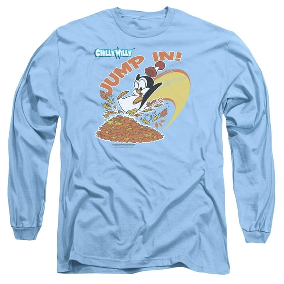 Chilly Willy Jump In Long Sleeve Adult 18/1 T-Shirt Carolina Blue Carolina Blue