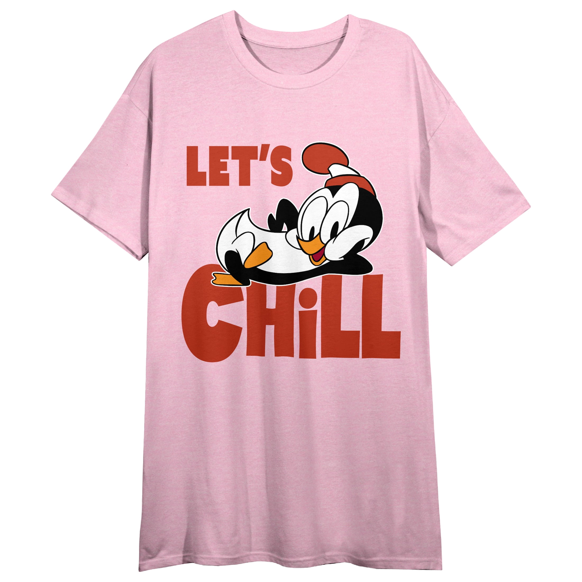 Chilly Willy Let’s Chill Crew Neck Short Sleeve Pink Heather Women’s