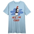 thumbnail image 1 of Chilly Willy Yes I'm Cold Crew Neck Short Sleeve Blue Heather Women's Night Shirt-XL, 1 of 2