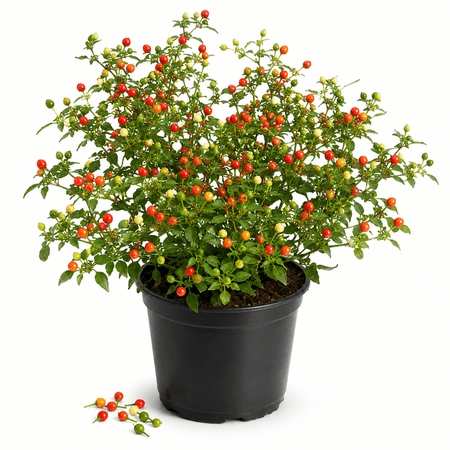 Chiltepin Pepper Live Plants, 2 Plants per 4 Inch Pot, 3-5 Inch Tepin Chile Pequin Birds Eye Hot Pepper Starters