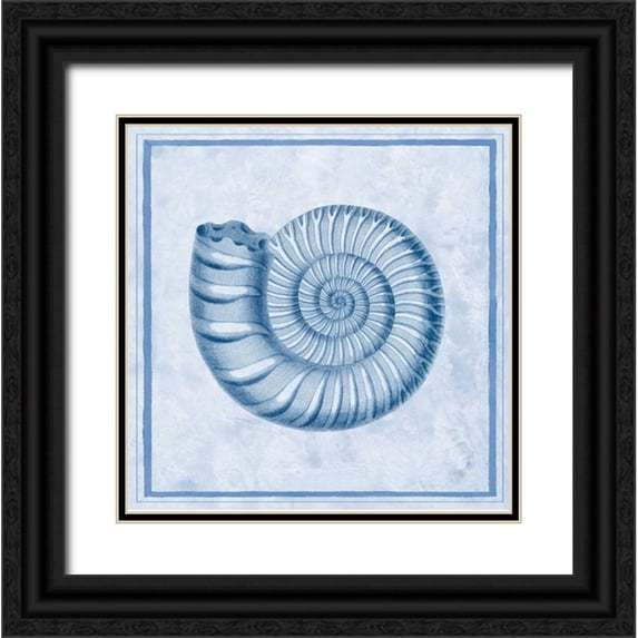 Chilton, Sarah E 15x15 Black Ornate Wood Framed with Double Matting Museum Art Print Titled - Blue Nautilus B