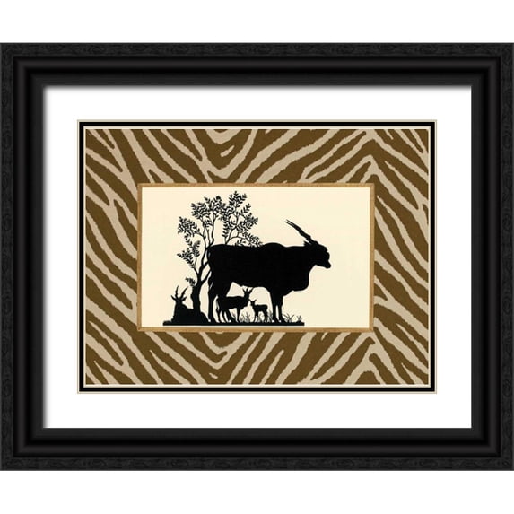 Chilton, Sarah E 32x25 Black Ornate Wood Framed with Double Matting Museum Art Print Titled - Serengeti Silhouette I