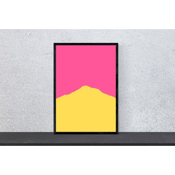 Chimborazo Mountain Contour Minimal Modern Climbing Wall Decor, Unframed Paper Poster 8x10in