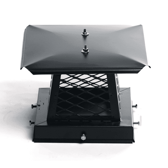 Chimcare Chimney Caps Chimney Cap, Powder-Coated Steel, 13" x 13", for Standard Masonry Chimneys, Black, Made in USA