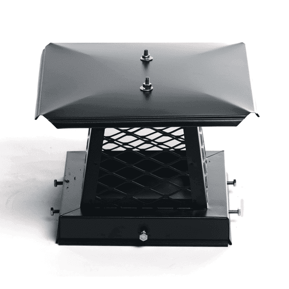 Chimcare Black Chimney Cap - 9x17 in, Powder Coated, Single Flue, Masonry Fireplace, USA Made