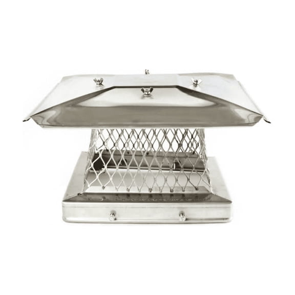 Chimcare Stainless Steel Chimney Cap - 8x17 in, Single Flue, Masonry Fireplace, Spark Arrestor, USA Made