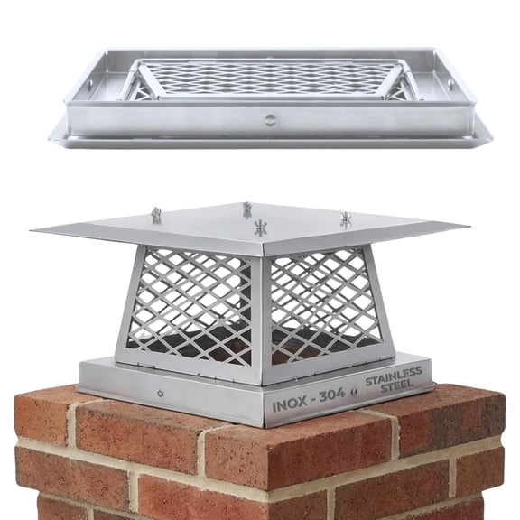 Chimco 11"x11" Single Flue Bolt-On Chimney Cap with Easy & Fast Assembly Design – Durable Rust-Free Stainless Steel Chimney Cover for Outdoor Protection (Fits 10x10, 11x11 & 11.6x11.6 Flues)