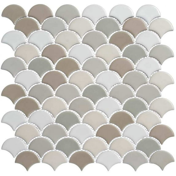 Chime 0.75" x 1.75" Fish Scale Mosaic Wall & Floor Tile