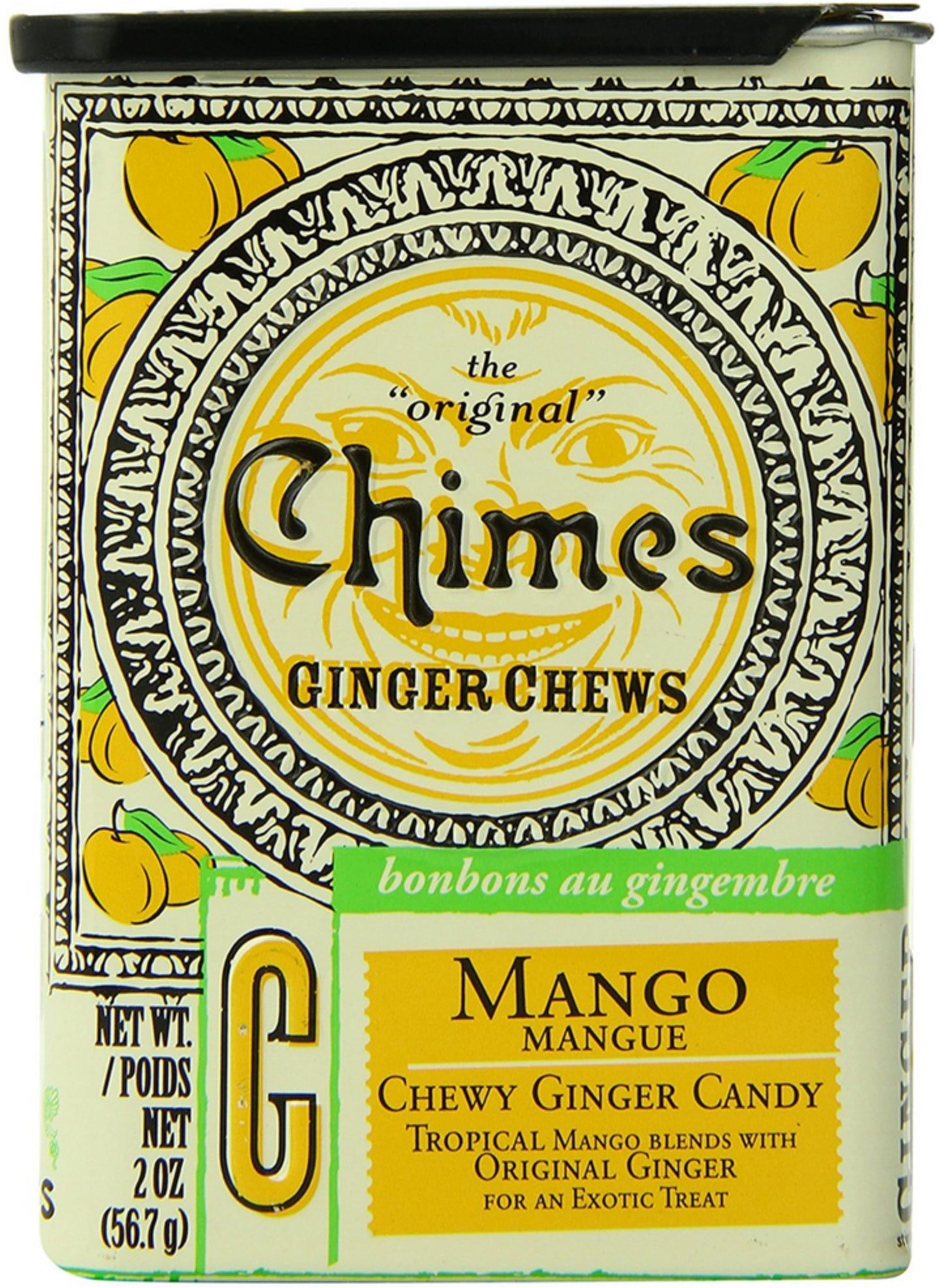 Chimes All Natural Ginger Chews, Mango 2 oz - (Pack of 2)