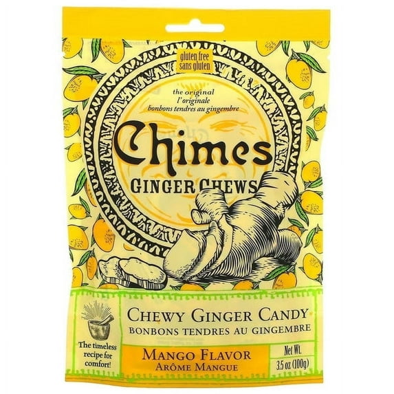 Chimes Ginger Chews Mango - 3.5 oz Pack of 2