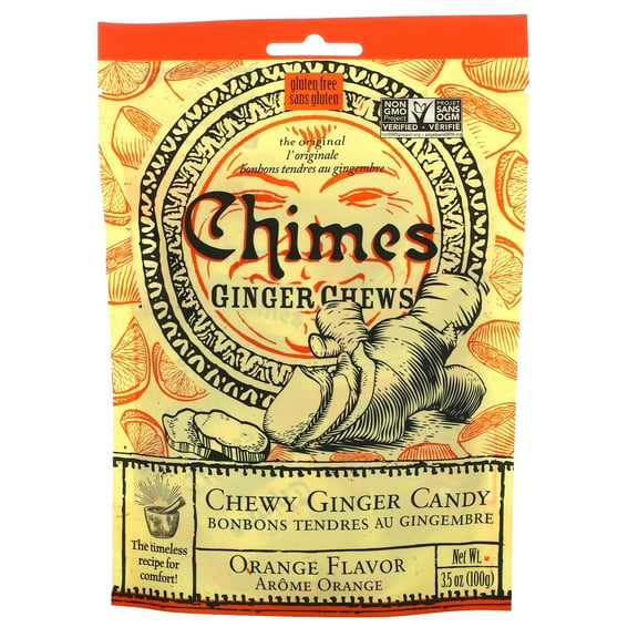 Chimes Ginger Chews, Orange, 3.5 oz (100 g)
