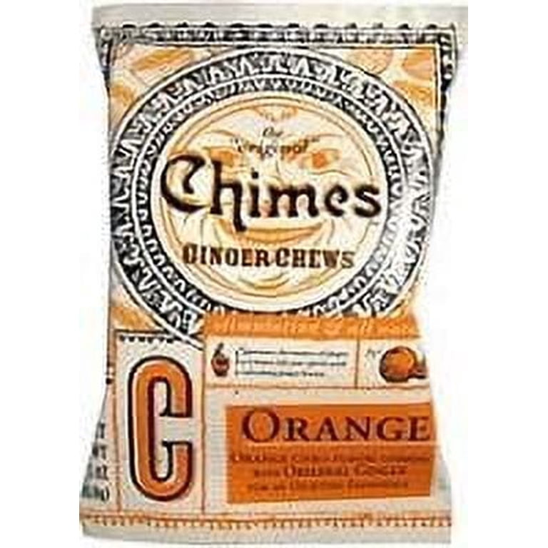 Chimes, Ginger Chews Orange, 5 oz Bag, All Natural, Vegan