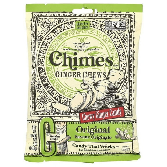 Chimes, Ginger Chews, Original, 5 oz Pack of 4