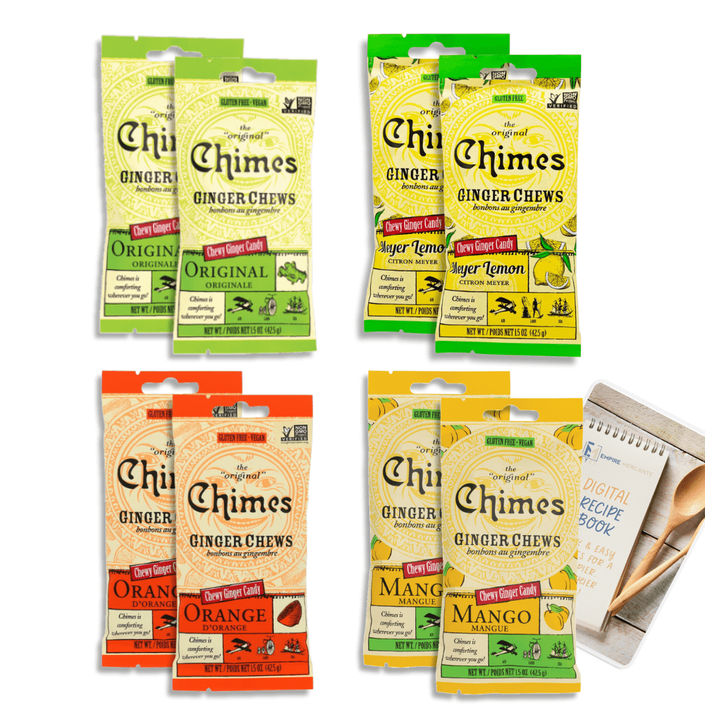 Chimes Ginger Chews Variety Pack of 8 Bundle, 2 of each flavor ...