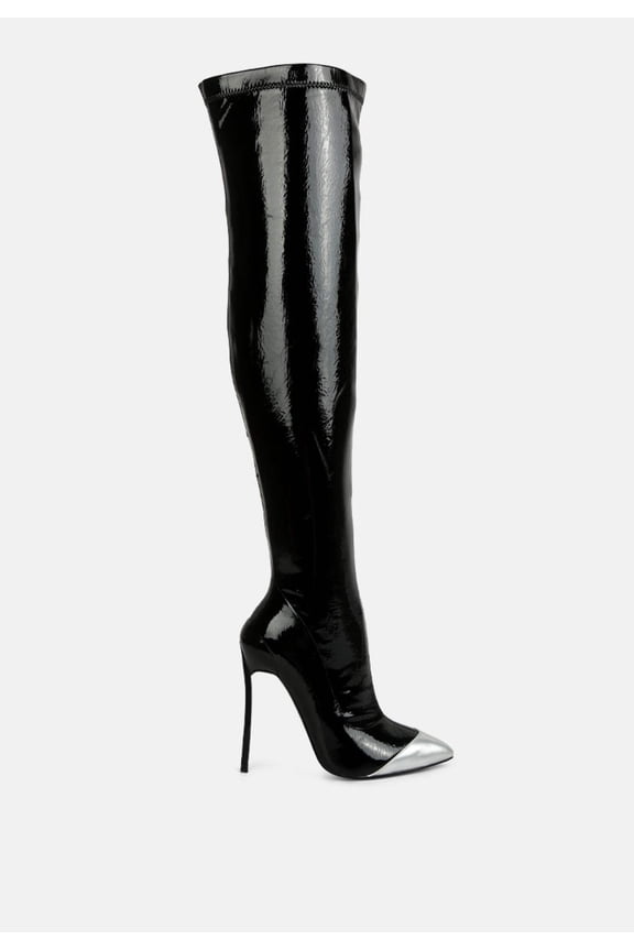 Chimes High Heel Patent Long Boots