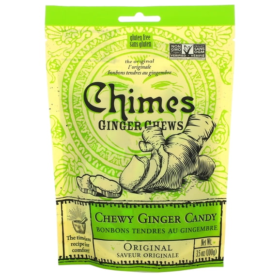 Chimes Original Ginger Chews 3.5 Oz Pouch - Pack of 12