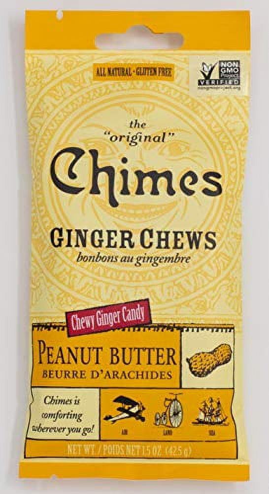 Chimes Peanut Butter Ginger Chews - 5 Ounce Pack | Sweet & Spicy Candy Treat