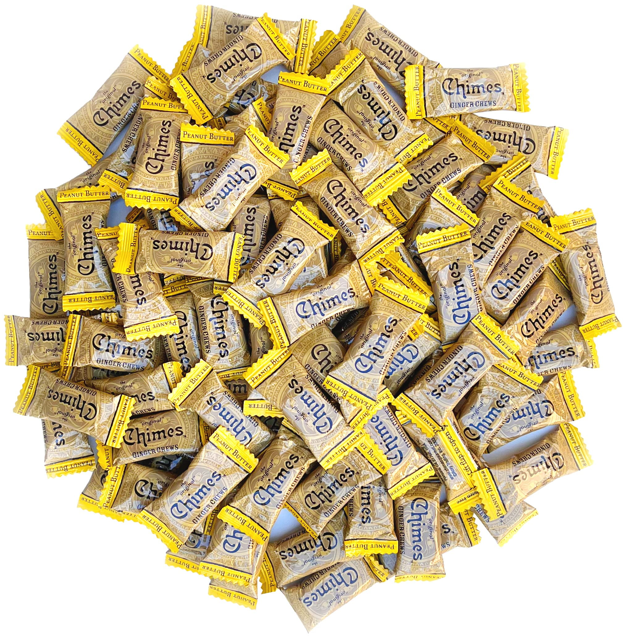 Chimes Peanut Butter Ginger Chews Candy, 1Pound Bag