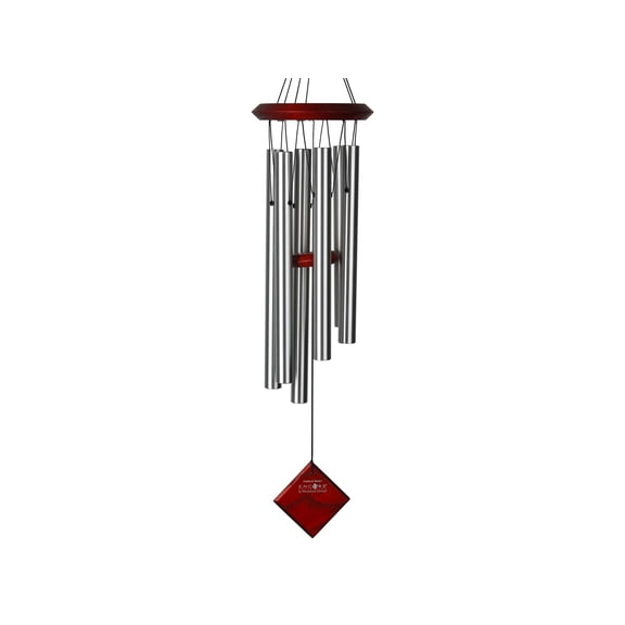 Woodstock Chimes of Pluto Wind Chime 27 Inch Silver Aluminum 6 Tubes