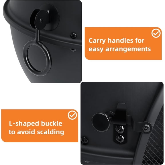 Chiminea Fireplace Outdoor Prairie Fire Deck or Patio Backyard Wooden Fire Pit with Chiminea Cover Rust-Free Iron Black$$Garden & Patio