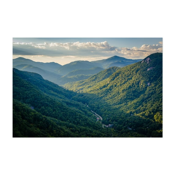 Chimney Breakthrough - Lake Lure North Carolina Photography Mountain Landscape Nature Scenic Forest Rural Travel Poster Unframed Wall Art Print 20 x 28 inches