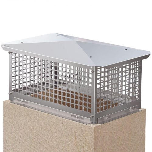 Silver Stainless Steel Adjustable Outdoor Chimney Cap with Mesh
