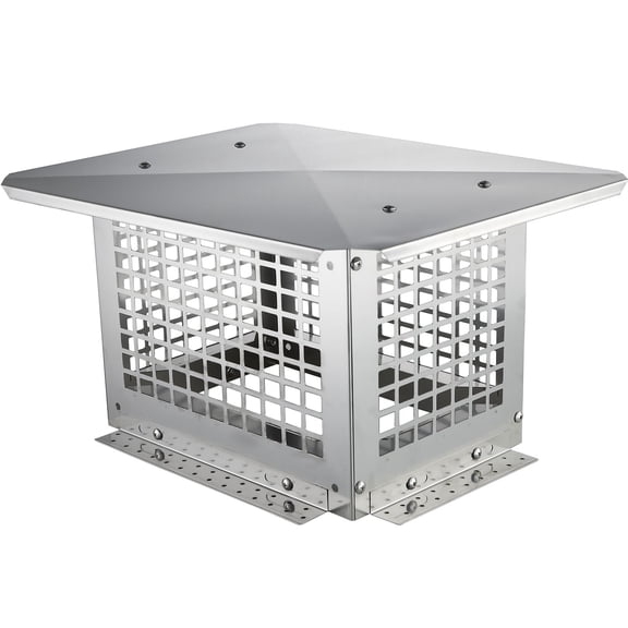 Chimney Cap 304 Stainless Steel, 2 Installation Methods, Wind-Resistant Mesh, Pre-Drilled Holes, for Brick Metal Chimneys Fireplace