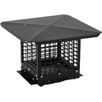 Acekid 9x9 Inch Square Chimney Cap - Galvanized Steel, Adjustable Bottom, Mesh Covers, Clay Flue Compatible, Weatherproof Fireplace Flue Cap