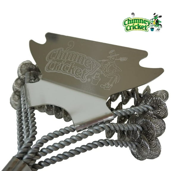 Chimney Cricket BBQ Grill Brush & Scraper-Bristle Free for Safety & Deep Cleaning Barbecue Grill Cleaning Scrubber - 18"