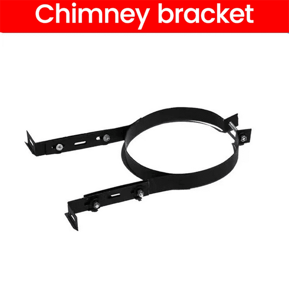 Chimney Pipe Holder Bracket 15CM Stainless Steel Adjustable Wall Support Hanging Fixing Clip Stove Pipe Hanger Accessory,1 * Chimney Pipe Holder Bracket,Black