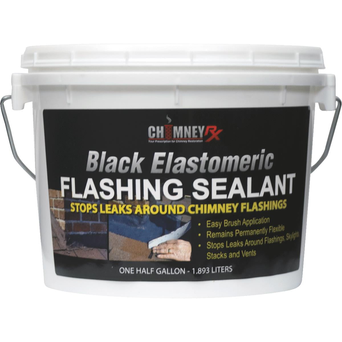 Chimney RX Roofing Leak Stop Sealant, 1/2 Gal. Black Elastomeric