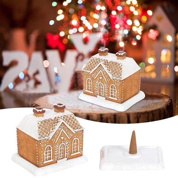 Chimney Resin Snow Winter Cabin With Incense Sticks And Combustion Cones Home Chimney Decoration For Aromatherapy