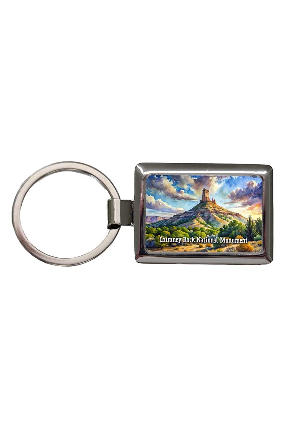Chimney Rock National Monument Colorado Metal Rectangle Keychain