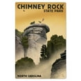 thumbnail image 1 of Chimney Rock State Park, North Carolina, Chimney Rock, Lithograph Birch Wood Wall Sign (6x9 Rustic Home Decor, Ready to Hang Art), 1 of 5