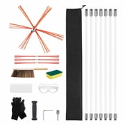 Chimney Sweep Kit 23 Ft Extendable Chimney Brush with 90 Degree Bendable Nylon Rods Bristle Replacements and Goggles for Fireplace Cleaning