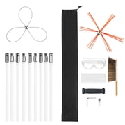 Chimney Sweep Kit 30 ft Maximum Extendable Length Chimney Brush Cleaner Dual Brush Heads Goggles Fireplace Square Rectangle Arch