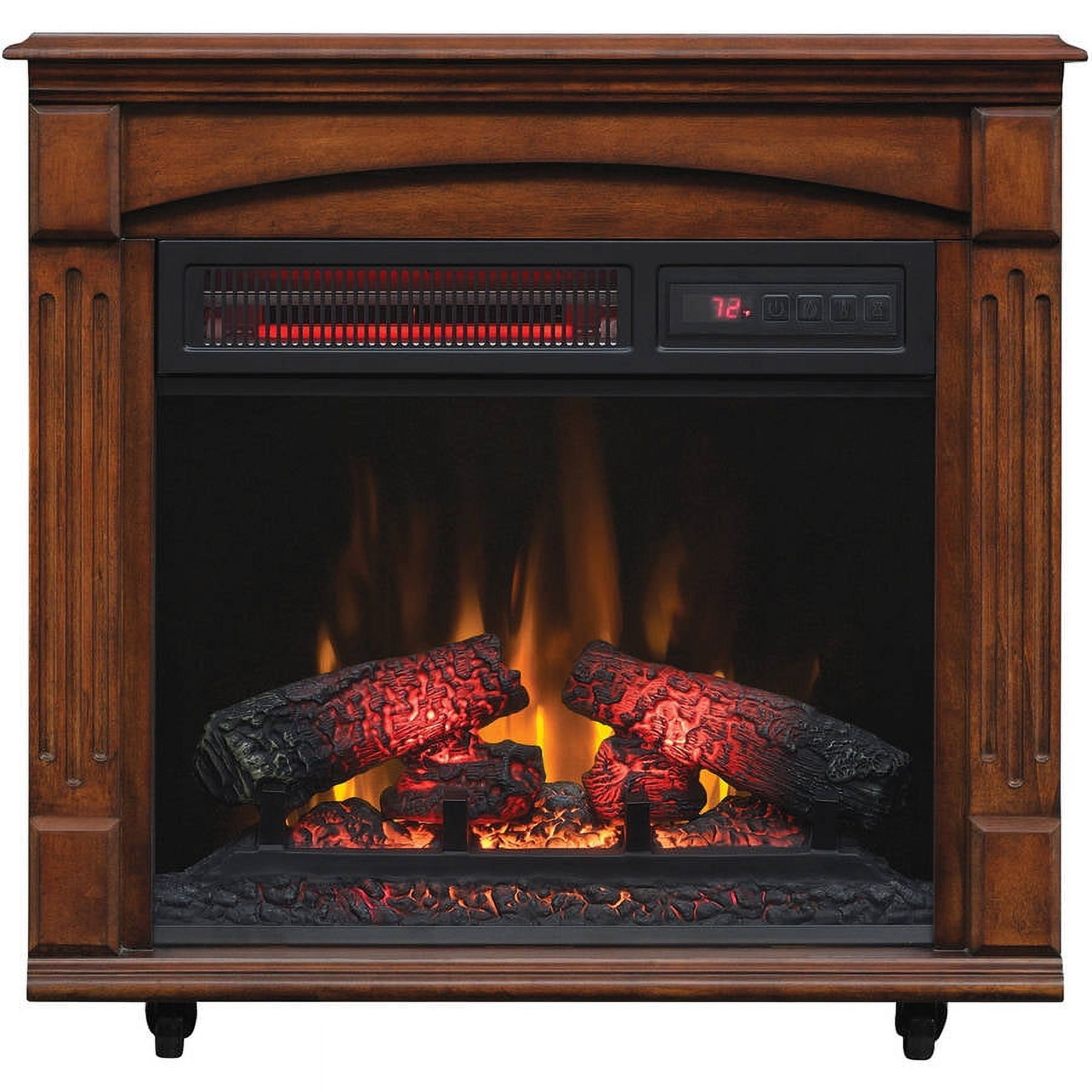 ChimneyFree Electric Infrared Quartz Fireplace Space Heater with Remote, 5,200 BTU, Cherry