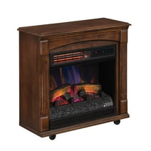 ChimneyFree Rolling Mantel with 3D Infrared Quartz Electric Fireplace, Caramel Birch