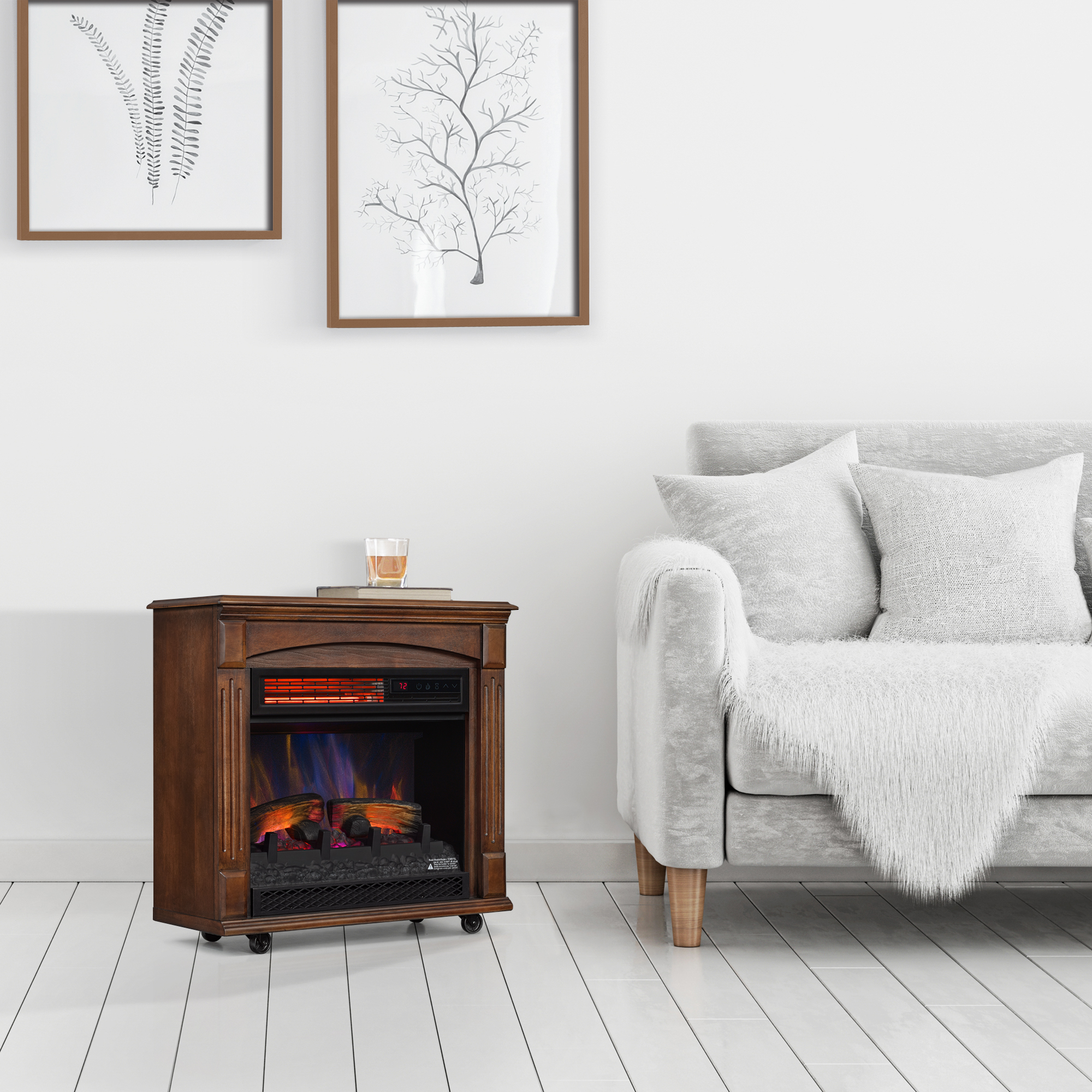ChimneyFree Rolling Mantel with 3D Infrared Quartz Electric Fireplace - image 1 of 6