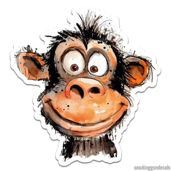 Chimp Monkey Vinyl Decal Sticker